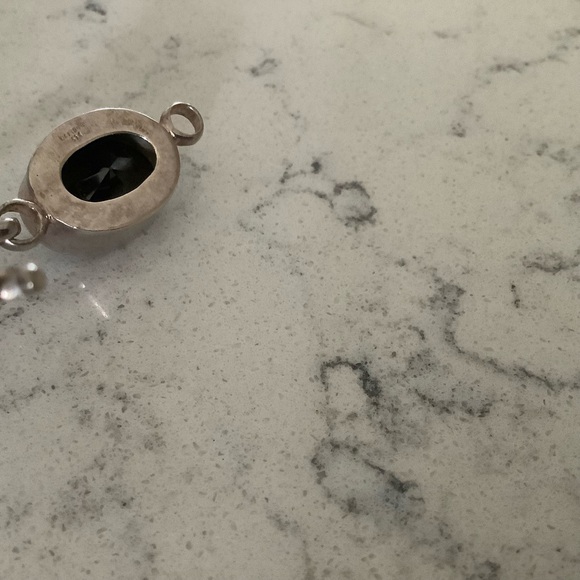 Vintage Haribou black onyx sterling bangle bracelet 925 Scandinavian Danish MCM - Picture 4 of 10